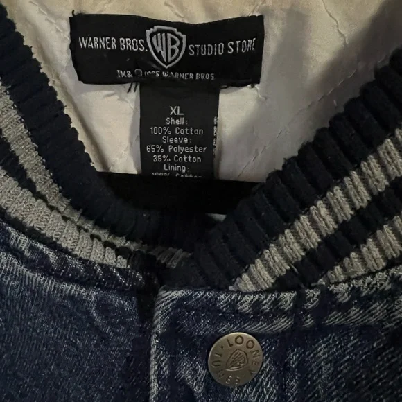 Rare Vintage 1980s Looney Toons Bomber Jacket Unisex | Denim - Picture 5 of 6